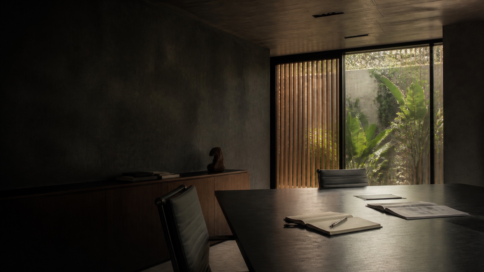 A contemporary Accra meeting room prepared for a working session